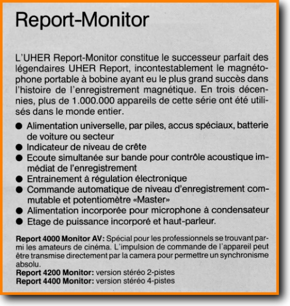 uher 4000 report monitor